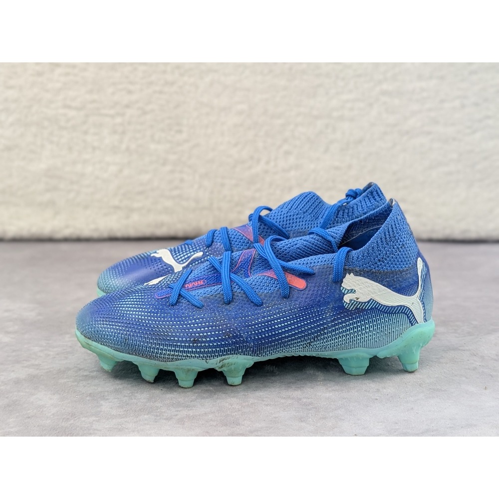 Puma Future 7 Play FG/AG Kids Soccer Cleats Blue Mint 107945-01 Size 13 US
